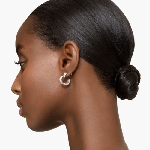 Hoa Tai Swarovski Trái Tim Heart Matrix Hoop Earrings 5653170