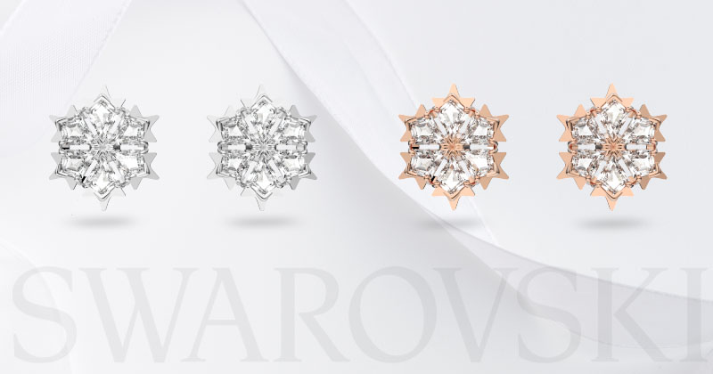 Hoa Tai Swarovski Bông Tuyết Snowflake Magic Stud Earrings