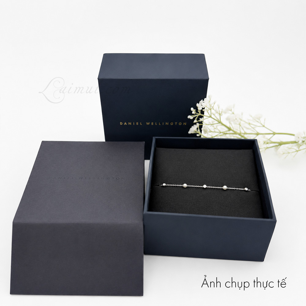 Lắc tay Daniel Wellington DW00401951 | Pearl Bracelet Silver | Laimut | Ảnh chụp thực tế fullbox