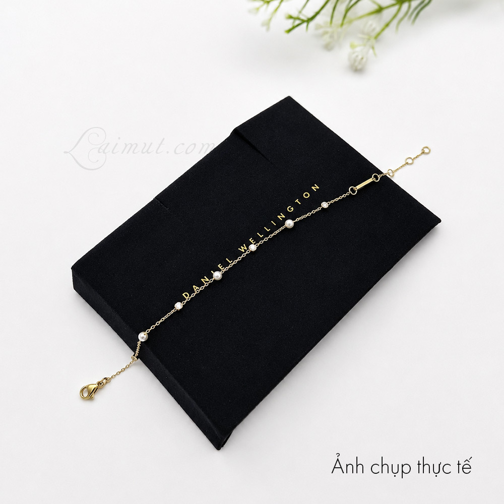 Lắc tay Daniel Wellington DW00401952 | Pearl Bracelet Gold | Laimut | Ảnh chụp thực tế