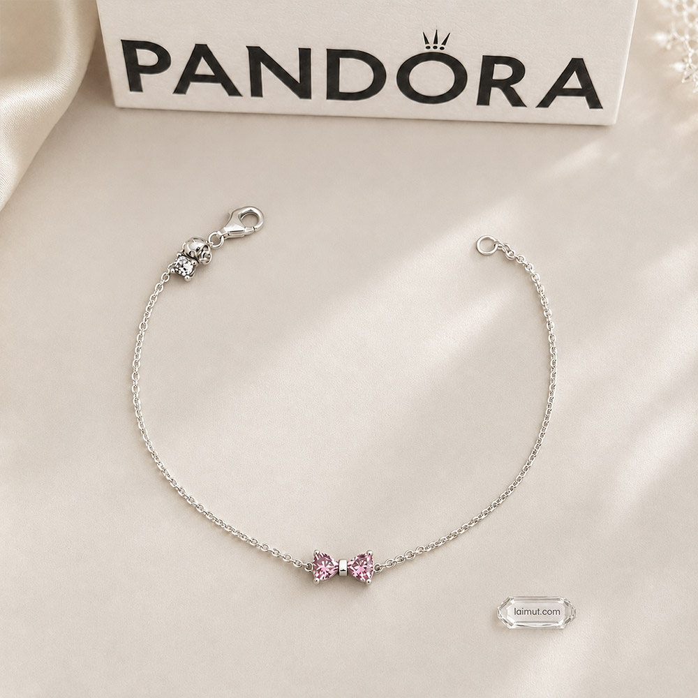 Lắc tay Pandora 594234C01 chính hãng | Bow Chain Bracelet | Laimut | Ảnh chụp thực tế