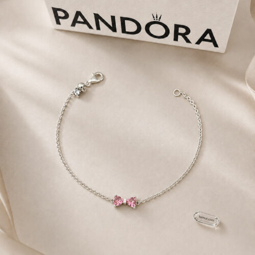 Lắc tay Pandora 594234C01 chính hãng | Bow Chain Bracelet | Laimut | Ảnh chụp thực tế