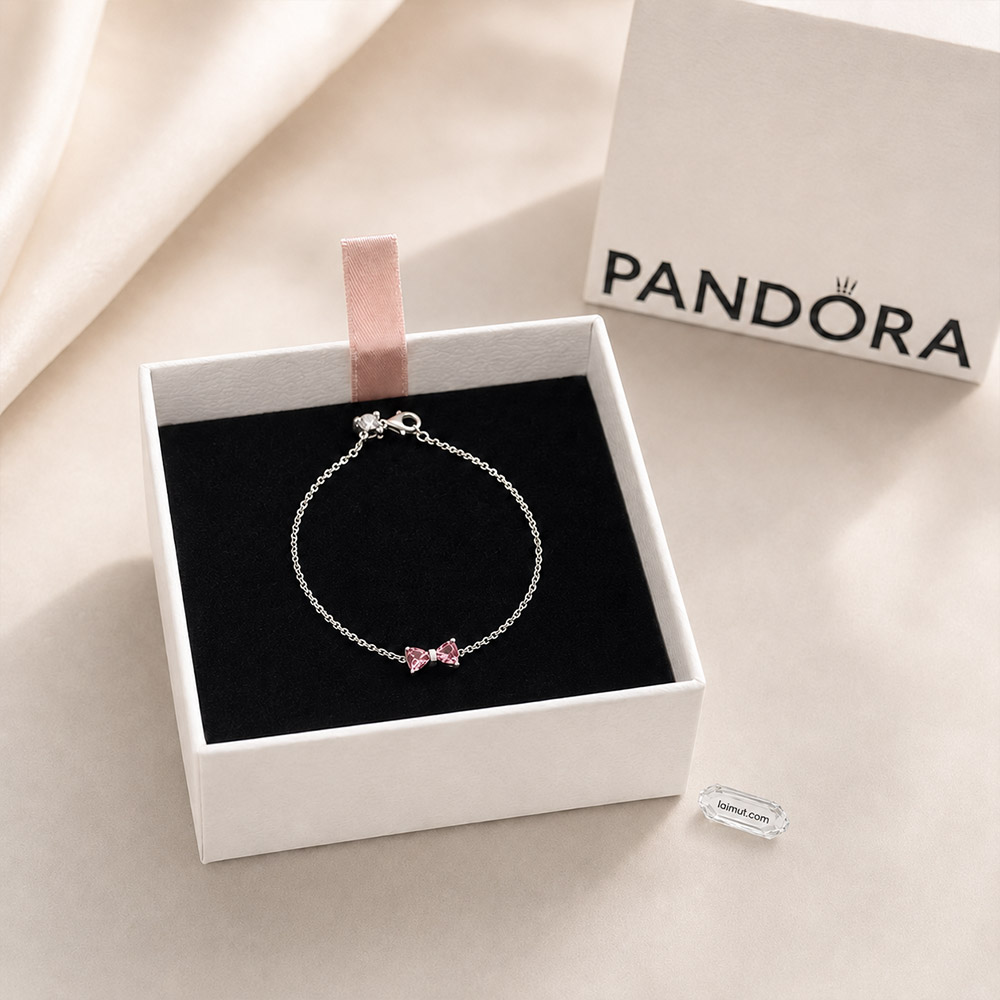 Lắc tay Pandora 594234C01 chính hãng | Bow Chain Bracelet | Laimut | Ảnh chụp thực tế