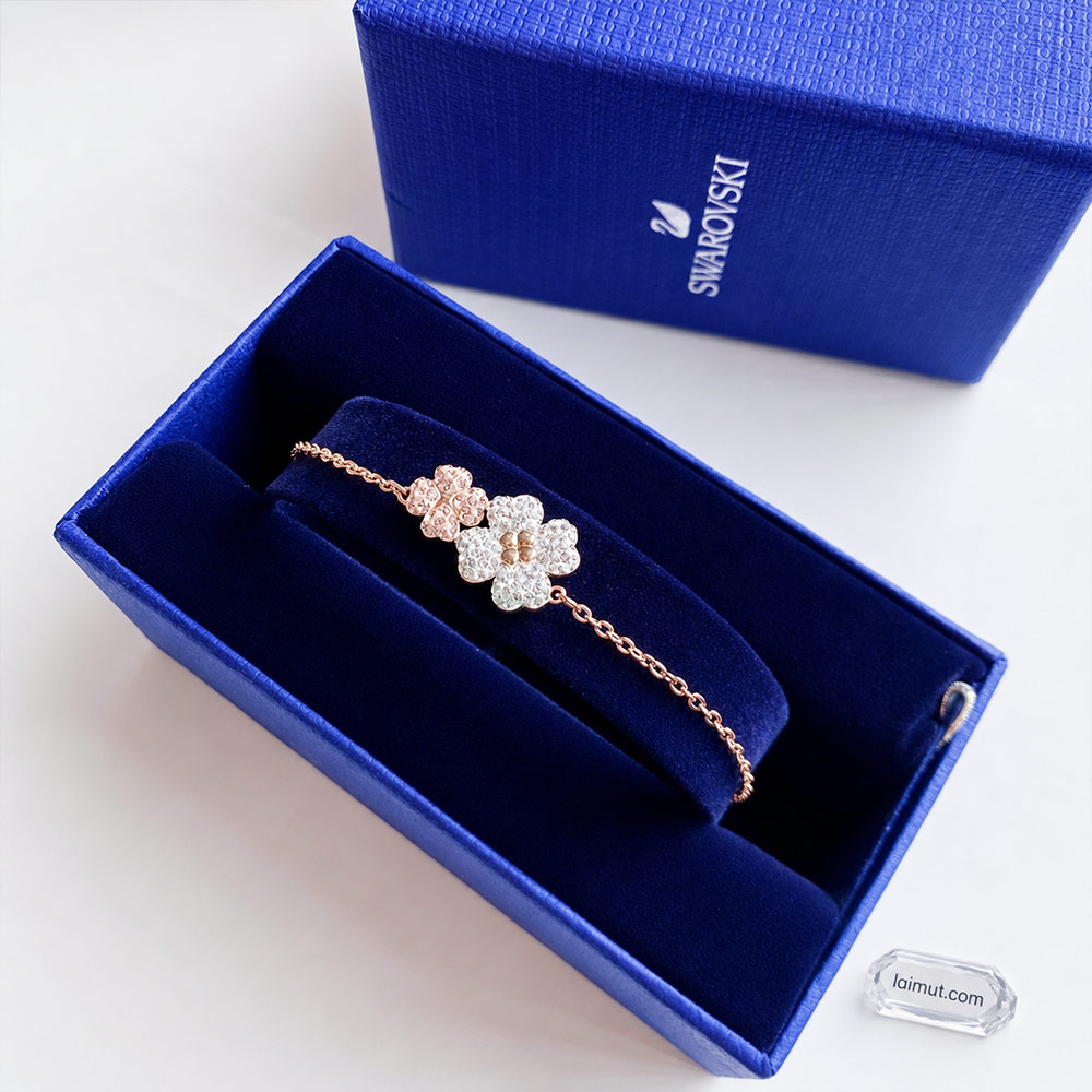 Lắc tay Swarovski 5636591 chính hãng | Latisha bracelet cỏ 4 lá | Laimut | Ảnh chụp thực tế