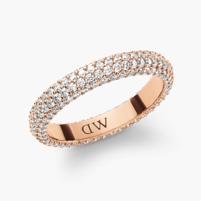Nhẫn Daniel Wellington Chính Hãng Pavé Crystal Ring, Vàng Hồng