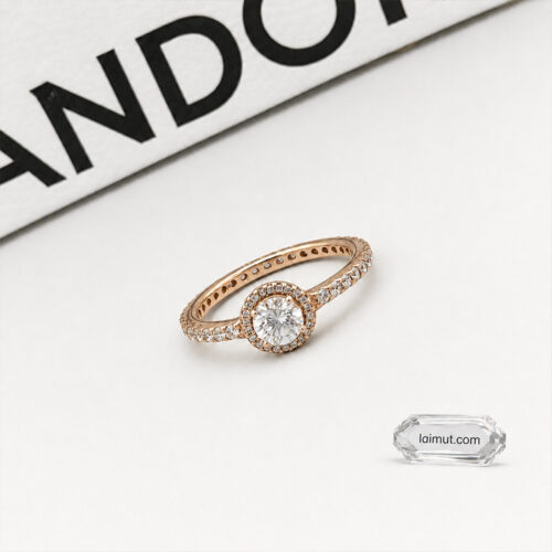 Nhẫn Pandora 188861C01 chính hãng | Classic Sparkle Halo Ring | Laimut | Ảnh chụp thực tế