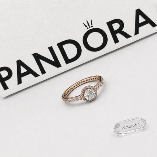 Nhẫn Pandora 188861C01 chính hãng | Classic Sparkle Halo Ring | Laimut | Ảnh chụp thực tế