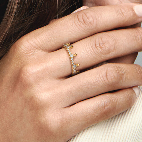 Nhẫn Pandora 167119CZ Clear Sparkling Crown Ring | Laimut | Ảnh mẫu đeo