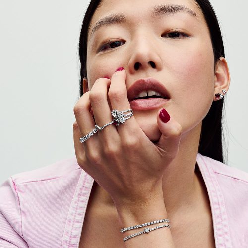 Nhẫn Pandora 198421C01 Elevated Heart Ring | Laimut | Ảnh mẫu đeo