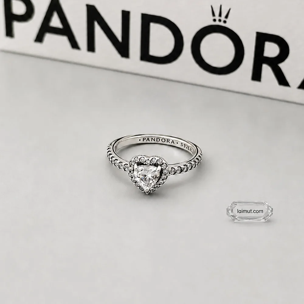 Nhẫn Pandora 198421C01 Elevated Heart Ring | Laimut | Ảnh chụp thực tế