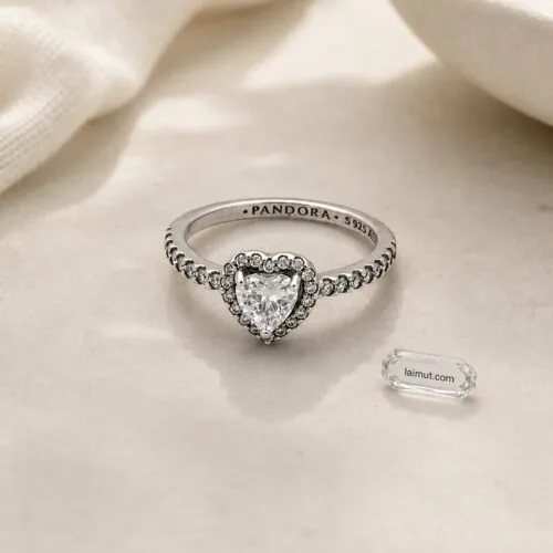 Nhẫn Pandora 198421C01 Elevated Heart Ring | Laimut | Ảnh chụp thực tế