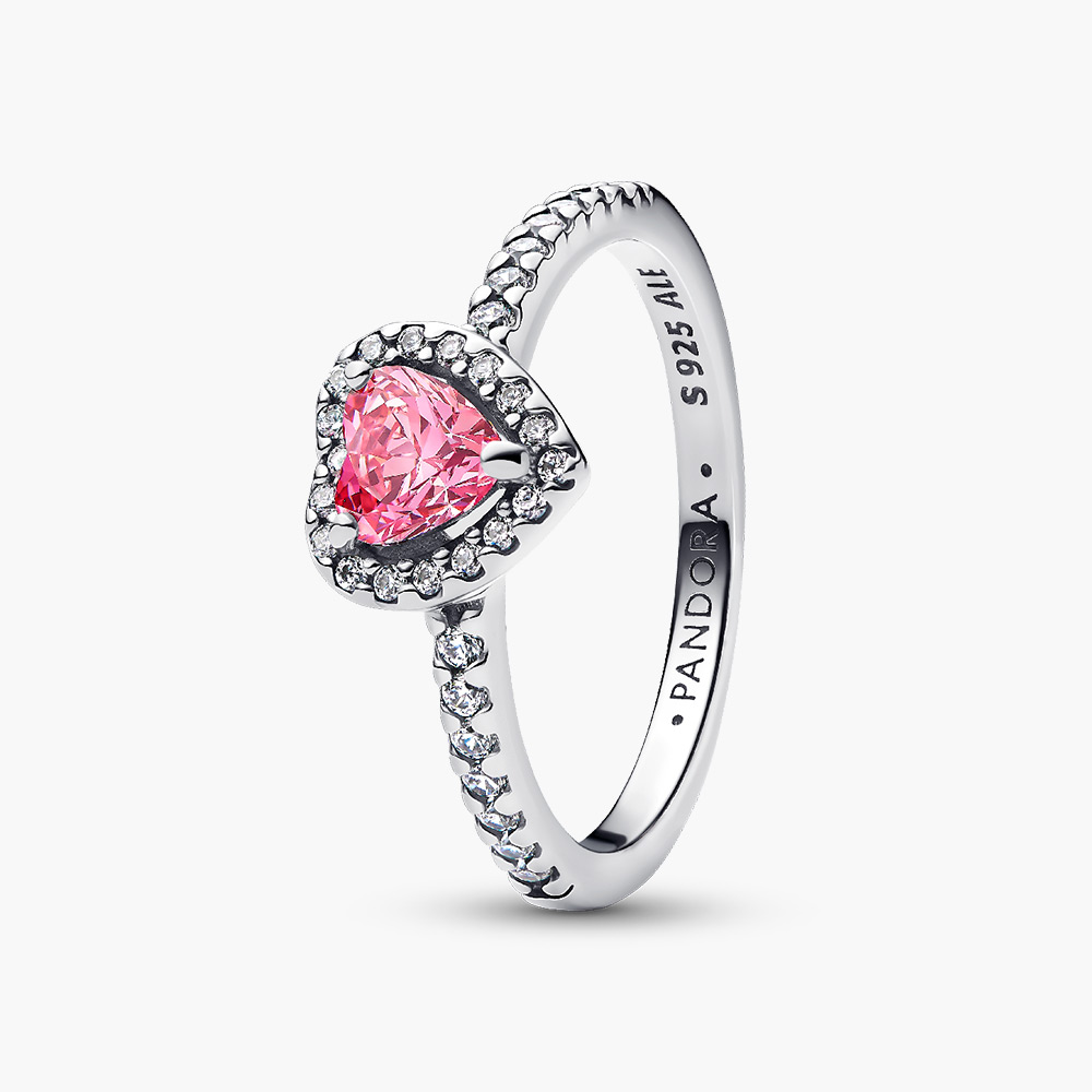 Nhẫn Pandora 198421C03 chính hãng | Elevated Pink Heart Ring | Laimut