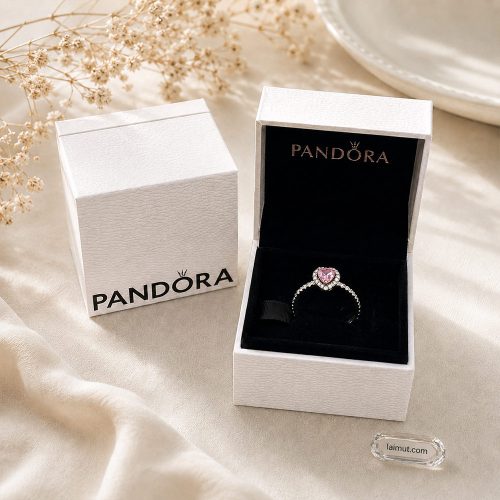 Nhẫn Pandora 198421C03 Elevated Pink Heart Ring | Laimut | Ảnh chụp thực tế