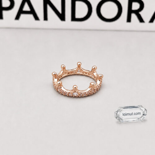 Nhẫn Pandora 187087NPO Pink Sparkling Crown Ring | Laimut | Ảnh chụp thực tế