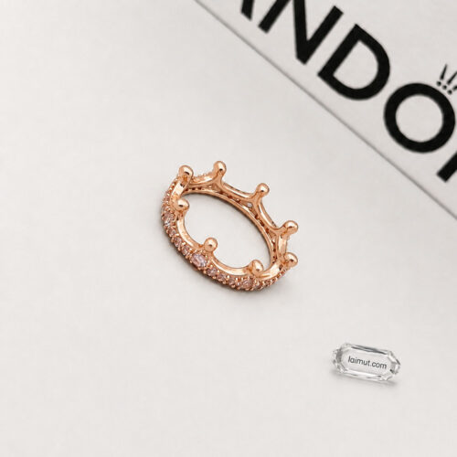 Nhẫn Pandora 187087NPO Pink Sparkling Crown Ring | Laimut | Ảnh chụp thực tế