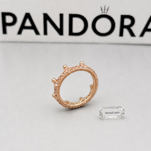 Nhẫn Pandora 187087NPO Pink Sparkling Crown Ring | Laimut | Ảnh chụp thực tế