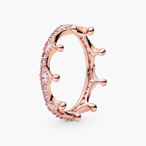 Nhẫn Pandora Chính Hãng Pink Sparkling Crown Ring 187087NPO