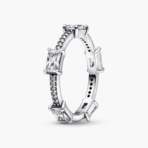 Nhẫn Pandora 192397C01 chính hãng | Rectangular Bars Sparkling Pavé Ring | Laimut