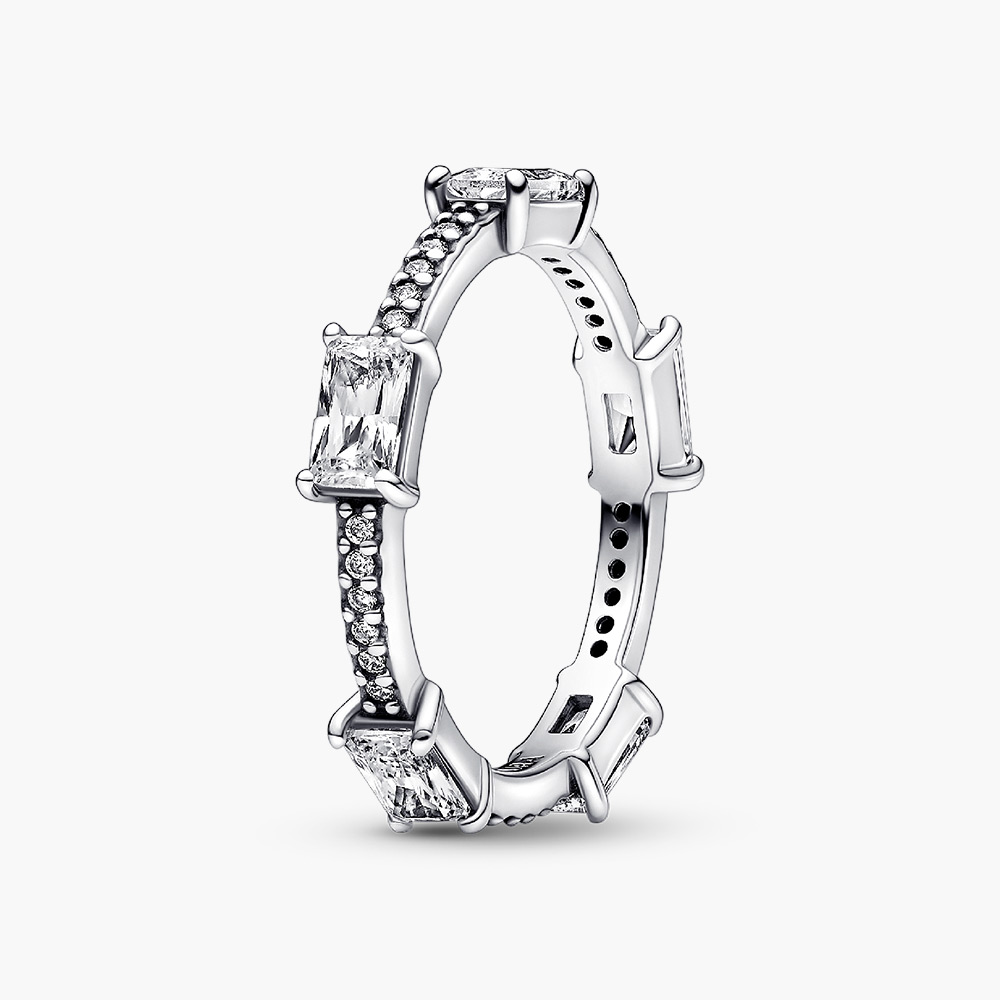 Nhẫn Pandora 192397C01 chính hãng | Rectangular Bars Sparkling Pavé Ring | Laimut