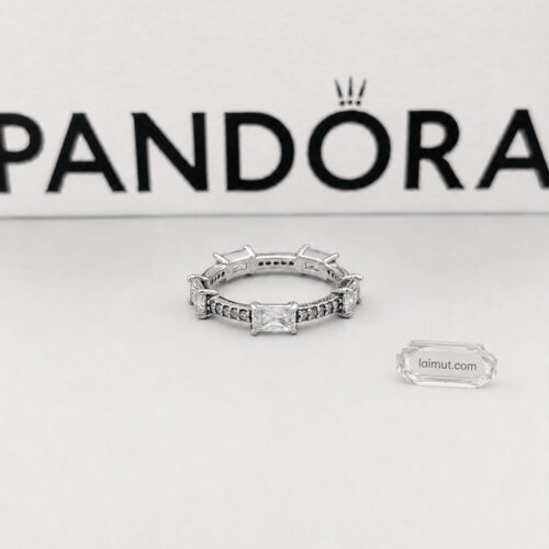 Nhẫn Pandora 192397C01 chính hãng | Rectangular Bars Sparkling Pavé Ring | Laimut | Ảnh chụp thực tế