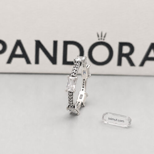 Nhẫn Pandora 192397C01 chính hãng | Rectangular Bars Sparkling Pavé Ring | Laimut | Ảnh chụp thực tế