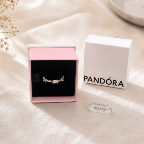 Nhẫn Pandora 192397C01 chính hãng | Rectangular Bars Sparkling Pavé Ring | Laimut | Ảnh chụp thực tế