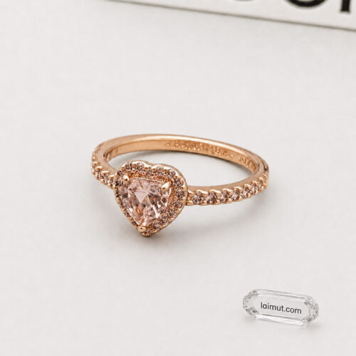 Nhẫn Pandora 188421C04 chính hãng | Sparkling Elevated Heart Ring | Laimut | Ảnh chụp thực tế
