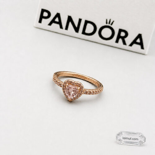Nhẫn Pandora 188421C04 chính hãng | Sparkling Elevated Heart Ring | Laimut | Ảnh chụp thực tế