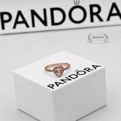 Nhẫn Pandora 188421C04 chính hãng | Sparkling Elevated Heart Ring | Laimut | Ảnh chụp thực tế