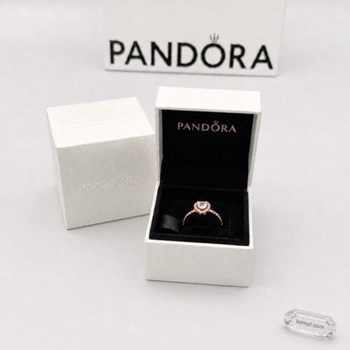 Nhẫn Pandora 188421C04 chính hãng | Sparkling Elevated Heart Ring | Laimut | Ảnh chụp thực tế