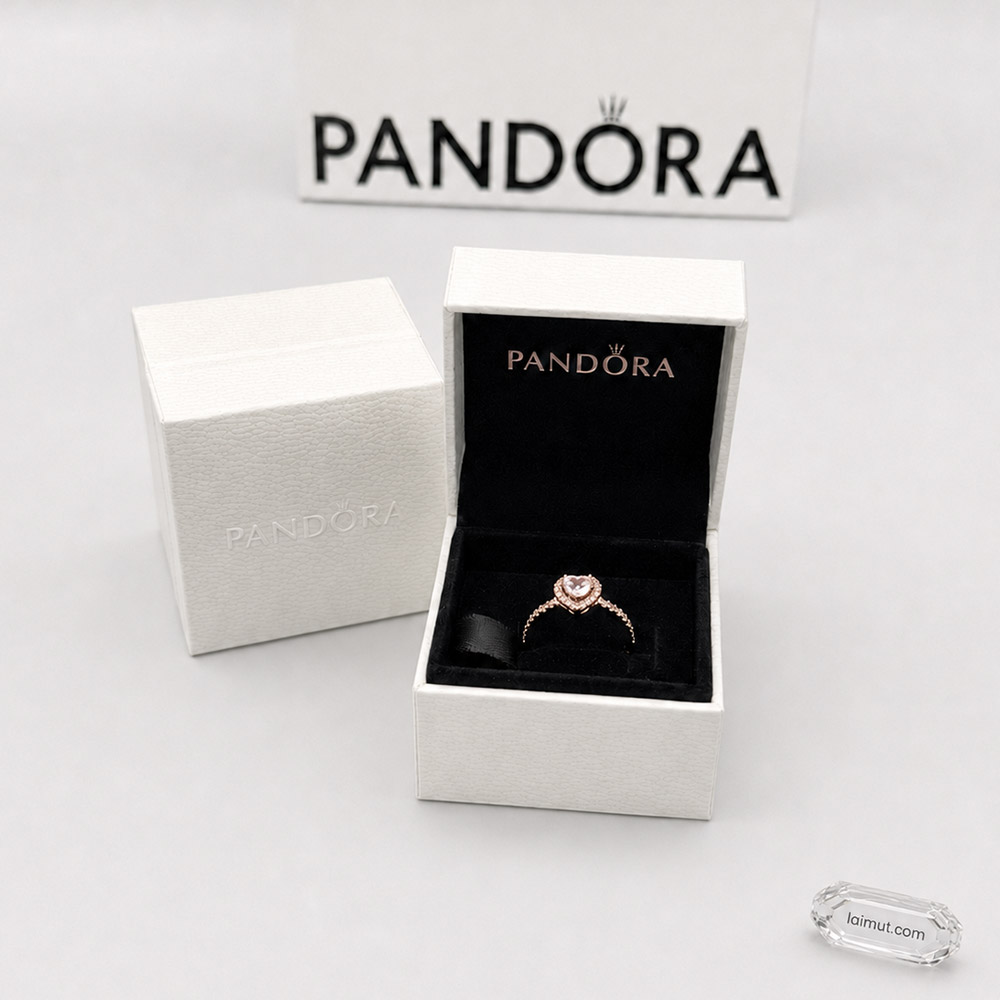 Nhẫn Pandora 188421C04 chính hãng | Sparkling Elevated Heart Ring | Laimut | Ảnh chụp thực tế