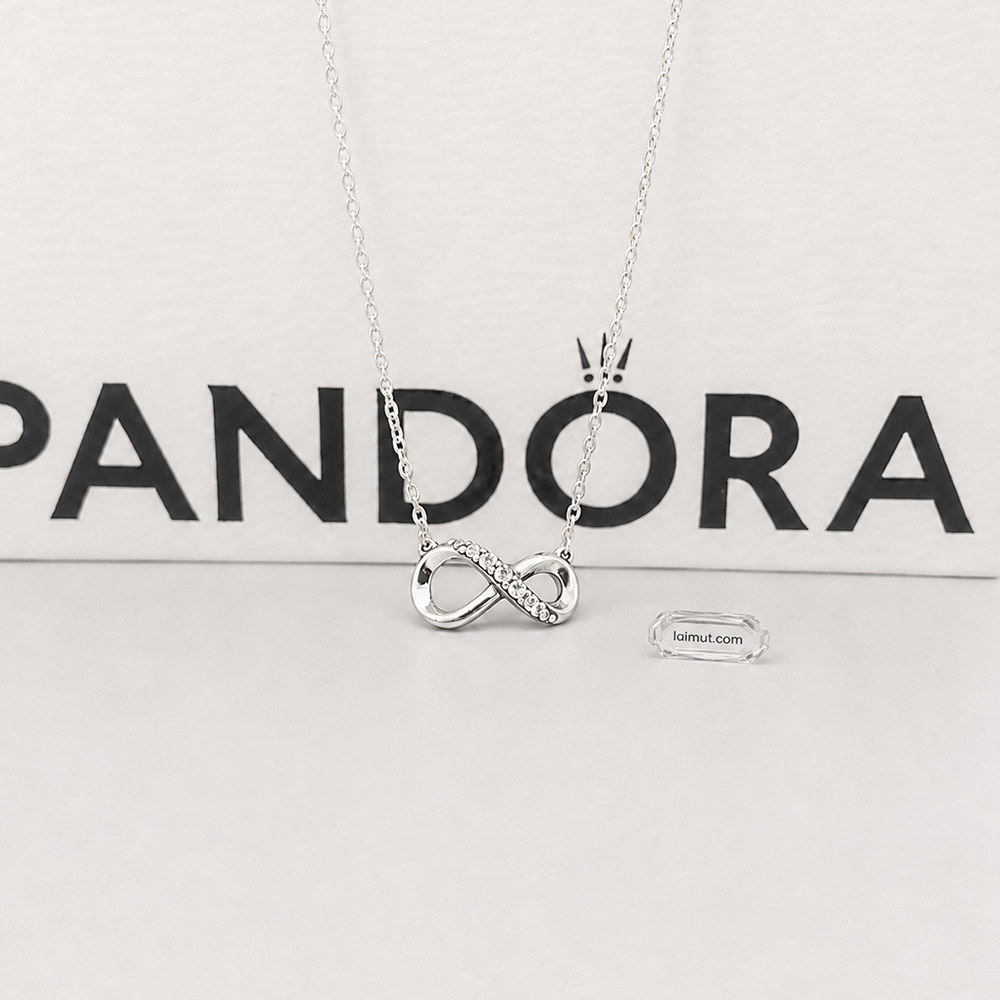 Dây chuyền Pandora 398821C01 chính hãng | Sparkling Infinity Collier Necklace | Laimut | Ảnh chụp thực tế