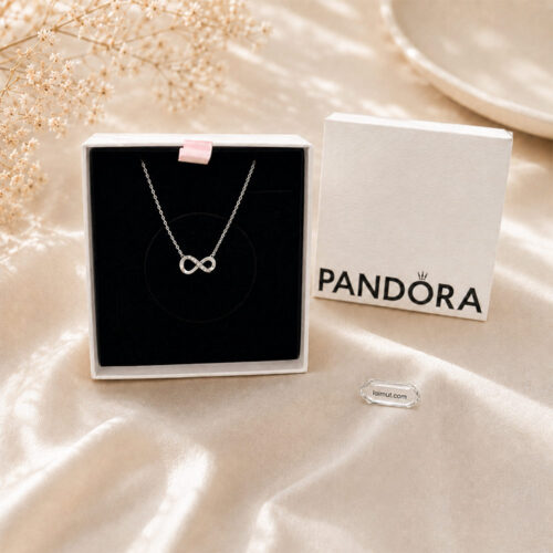 Dây chuyền Pandora 398821C01 chính hãng | Sparkling Infinity Collier Necklace | Laimut | Ảnh chụp thực tế