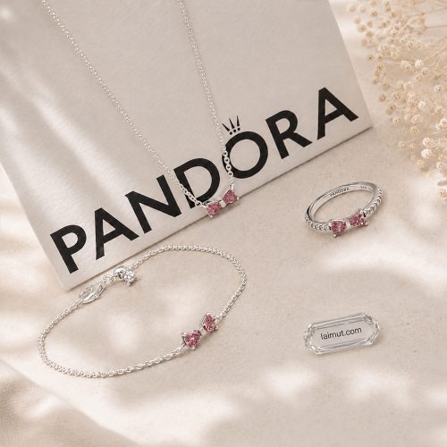 Nhẫn Pandora 193510C01 Sparkling Pink Bow Ring | Laimut | Ảnh chụp thực tế