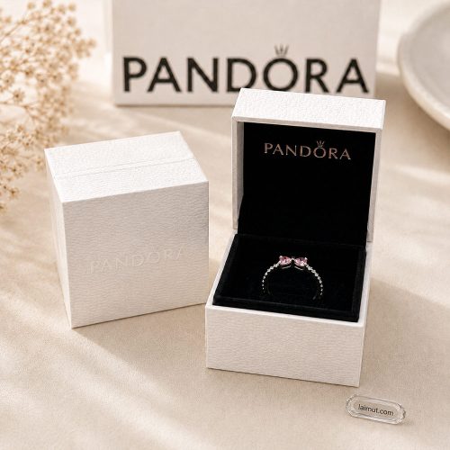 Nhẫn Pandora 193510C01 Sparkling Pink Bow Ring | Laimut | Ảnh chụp thực tế