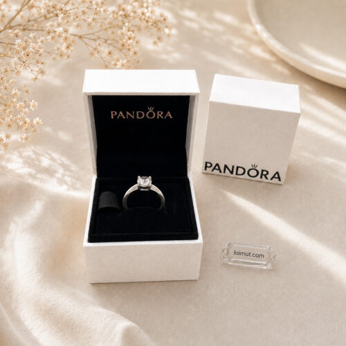 Nhẫn Pandora 190052C01 Sparkling Solitaire Ring | Laimut | Ảnh chụp thực tế fullbox
