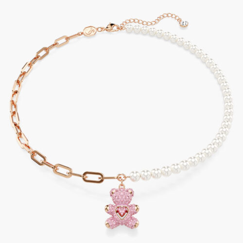 Vòng Cổ Swarovski Gấu Ngọc Trai Pink Teddy Pendant 5669166