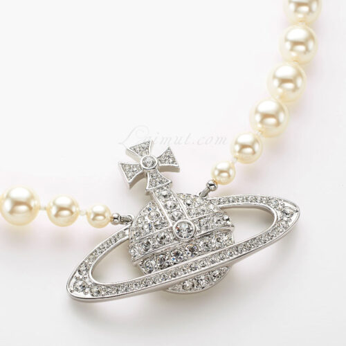 Vòng Cổ Vivienne Westwood Chính Hãng Man. Bas Relief Pearl Necklace 6301009902P104P104