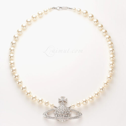 Vòng Cổ Vivienne Westwood Chính Hãng Man. Bas Relief Pearl Necklace 6301009902P104P104