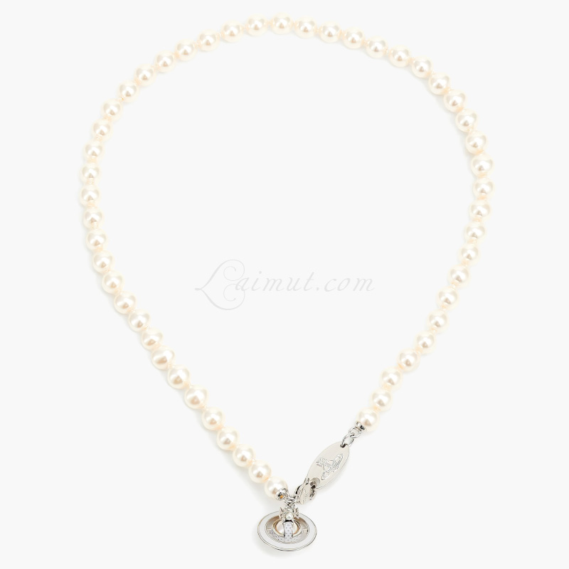 Vivienne Westwood Necklace Simonetta Pearl Silver in 100% Brass - US
