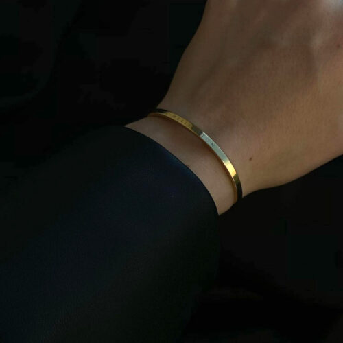 Vòng Cuff Daniel Wellington DW00400074 Chính Hãng Classic Bracelet, Màu Vàng Gold