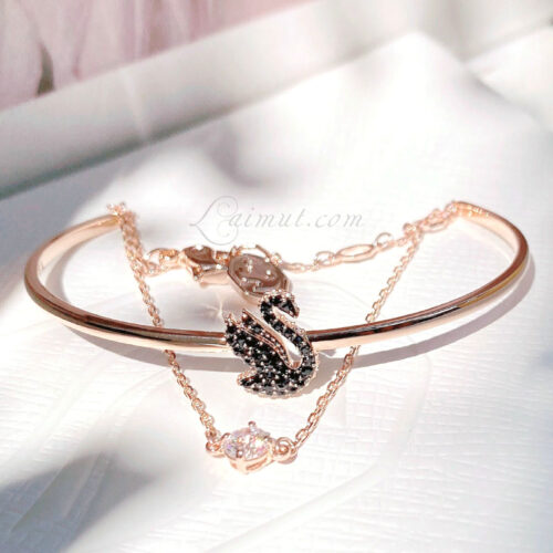 Vòng Tay Swarovski Thiên Nga Bay Black Swan Bangle 5678048