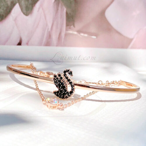 Vòng Tay Swarovski Thiên Nga Bay Black Swan Bangle 5678048