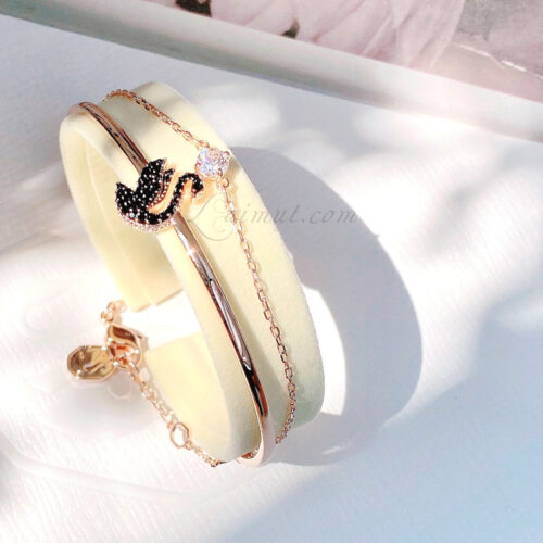 Vòng Tay Swarovski Thiên Nga Bay Black Swan Bangle 5678048