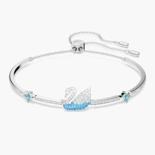 Vòng Tay Swarovski Thiên Nga Xanh Blue Iconic Swan Bangle 5549312