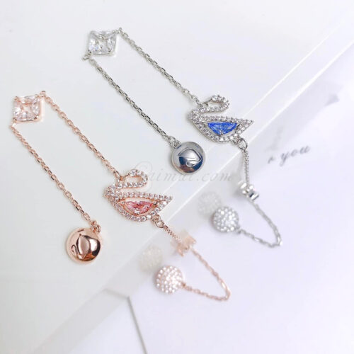 Dây Chuyền Thiên Nga Swarovski Xanh Hồng Dazzling Swan Necklace 5521074, 5469989