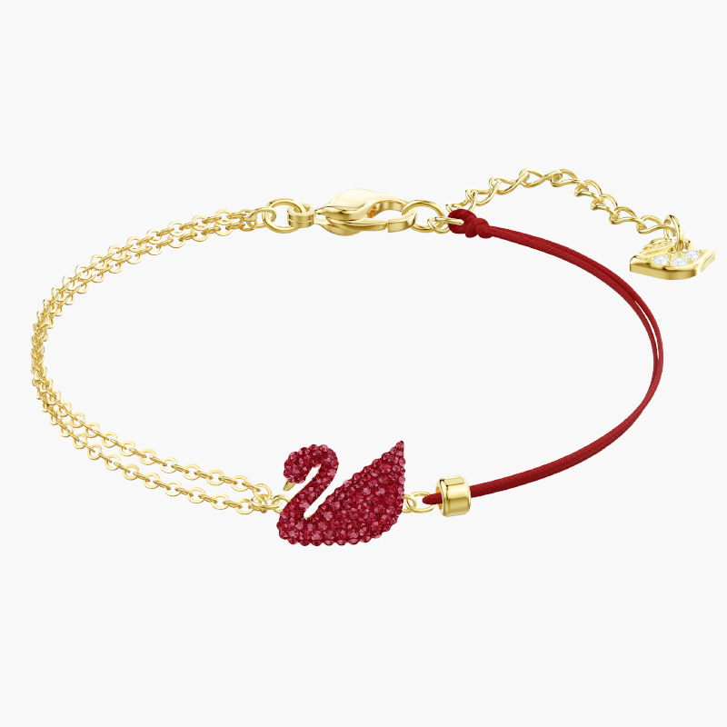Lắc Tay Swarovski Thiên Nga Đỏ Red Iconic Swan Bracelet 5465403