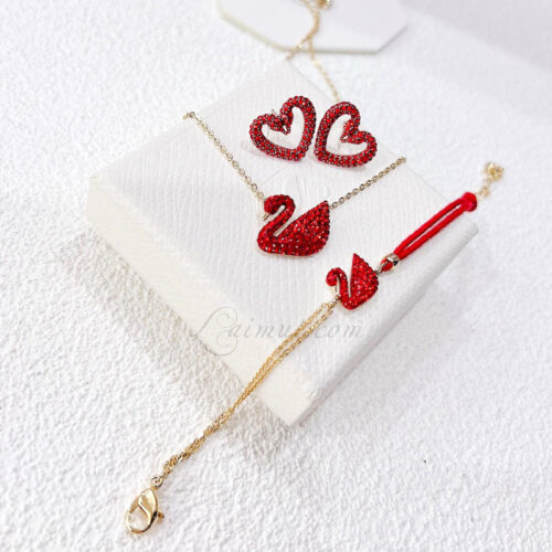 Lắc Tay Swarovski Thiên Nga Đỏ Red Iconic Swan Bracelet 5465403