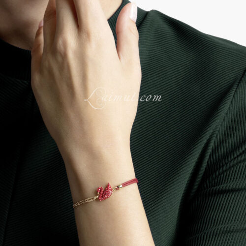 Lắc Tay Swarovski Thiên Nga Đỏ Red Iconic Swan Bracelet 5465403