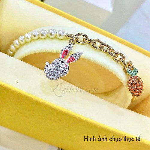 Vòng Tay Swarovski Thỏ Ngọc Trai Zodiac Rabbit Bracelet 5647974
